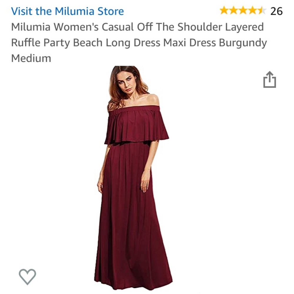 Milumia Off-Shoulder Maxi Dress - Burgundy -Medium